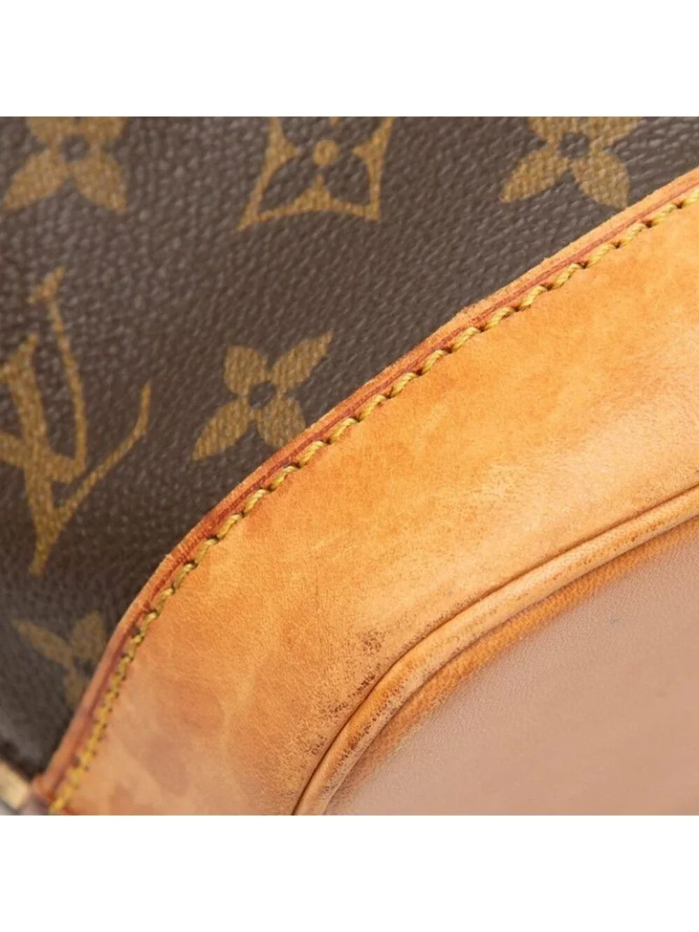 Louis Vuitton Monogram Alma PM Handbag Brown Leather
